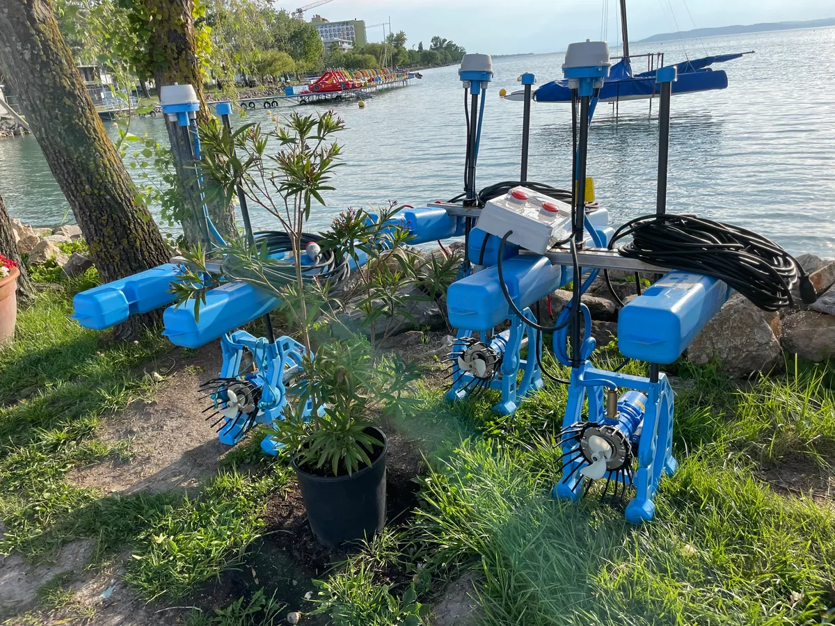 Urban lake with bank protection